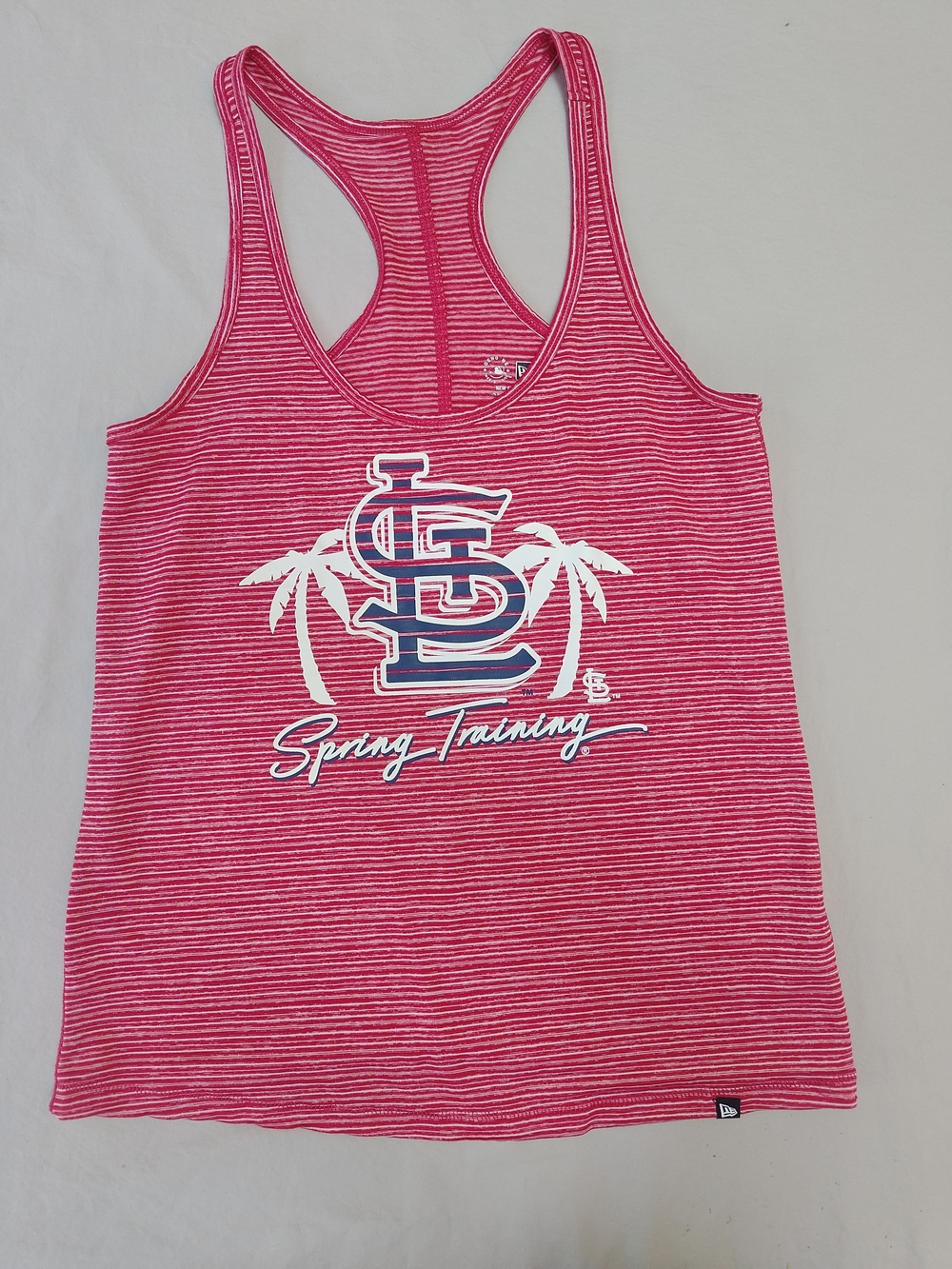 St. Louis Cardinals Pink Striped Racerback Tank - Spring Training M